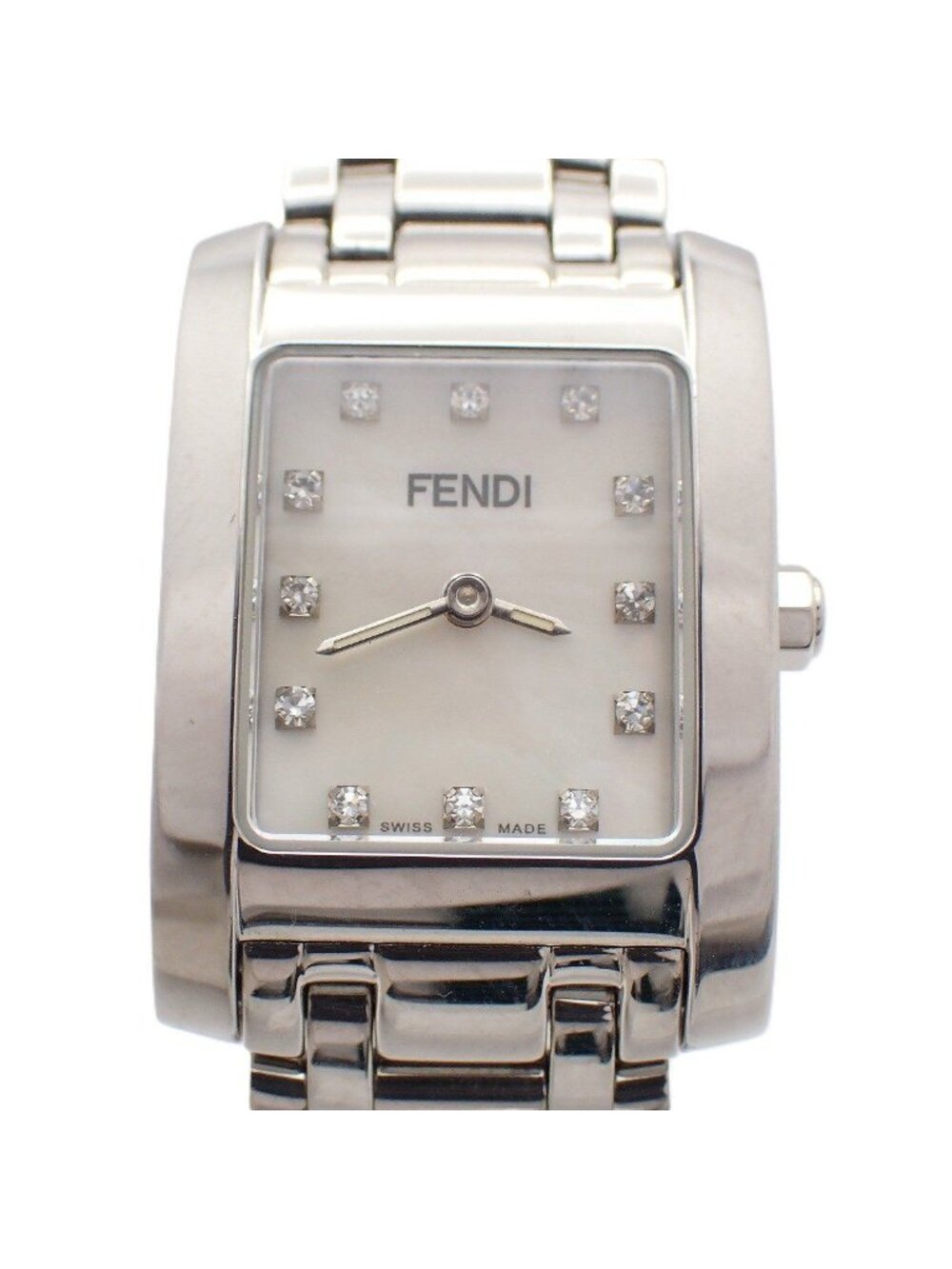 Fendi Classico Quartz Watch Diamond Shell Dial SS